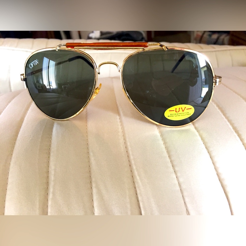NWOT Vintage Men’s Optix Aviator sunglasses retro top gun racing glasses 1970’s